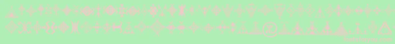 フォントMzmotifs – 緑の背景にピンクのフォント