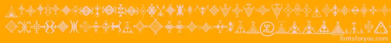 Mzmotifs Font – Pink Fonts on Orange Background