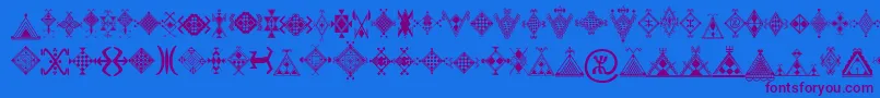 Mzmotifs Font – Purple Fonts on Blue Background