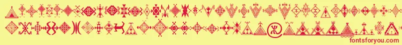 フォントMzmotifs – 赤い文字の黄色い背景