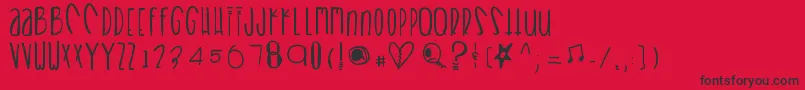 Heartbreaks Font – Black Fonts on Red Background