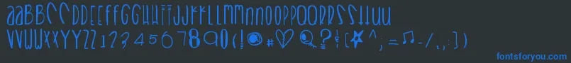 Heartbreaks Font – Blue Fonts on Black Background