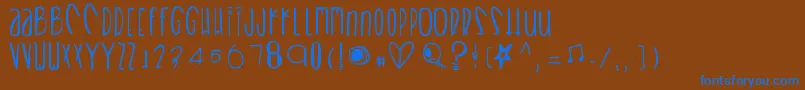Heartbreaks Font – Blue Fonts on Brown Background