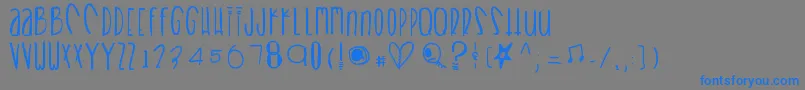 Heartbreaks Font – Blue Fonts on Gray Background