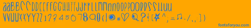 Heartbreaks Font – Blue Fonts on Orange Background