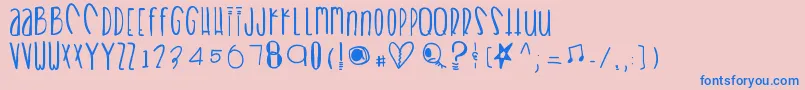 Heartbreaks Font – Blue Fonts on Pink Background