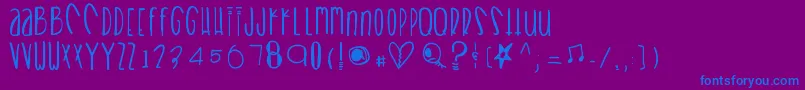 Heartbreaks Font – Blue Fonts on Purple Background
