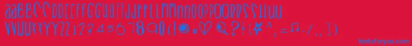 Heartbreaks Font – Blue Fonts on Red Background