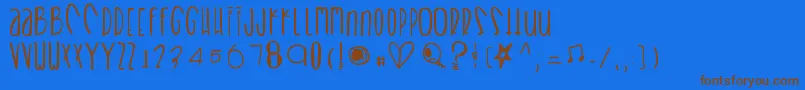 Heartbreaks Font – Brown Fonts on Blue Background