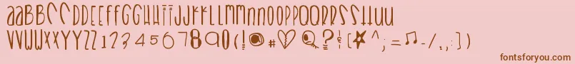 Heartbreaks Font – Brown Fonts on Pink Background