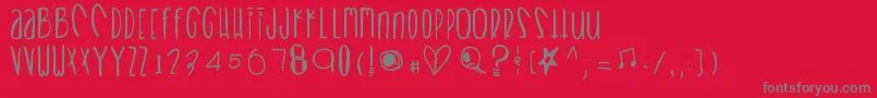 Heartbreaks Font – Gray Fonts on Red Background