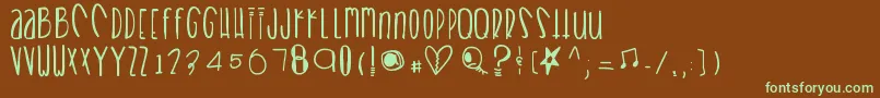 Heartbreaks Font – Green Fonts on Brown Background