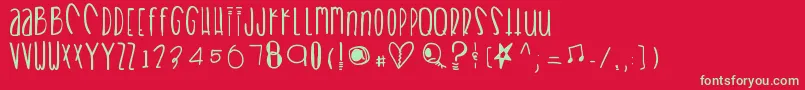 Heartbreaks Font – Green Fonts on Red Background