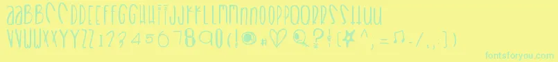 Heartbreaks Font – Green Fonts on Yellow Background