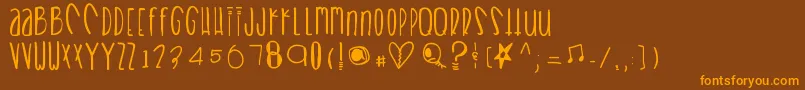 Heartbreaks Font – Orange Fonts on Brown Background