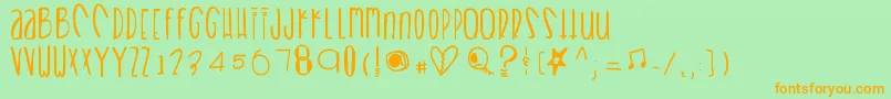Heartbreaks Font – Orange Fonts on Green Background