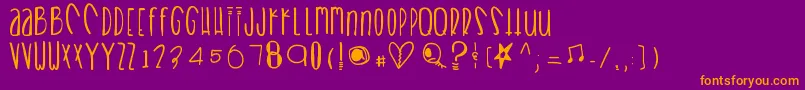 Heartbreaks Font – Orange Fonts on Purple Background