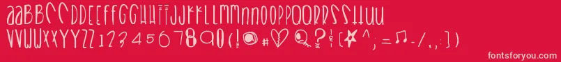 Heartbreaks Font – Pink Fonts on Red Background