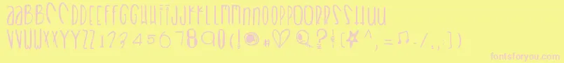 Fonte Heartbreaks – fontes rosa em um fundo amarelo