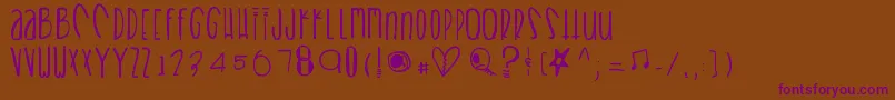 Heartbreaks Font – Purple Fonts on Brown Background