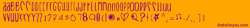 Heartbreaks Font – Purple Fonts on Orange Background