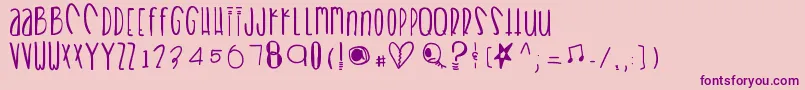 Heartbreaks Font – Purple Fonts on Pink Background