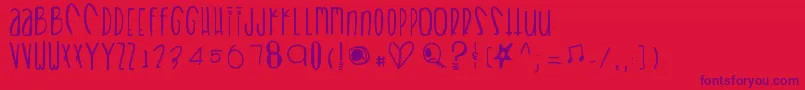 Heartbreaks Font – Purple Fonts on Red Background