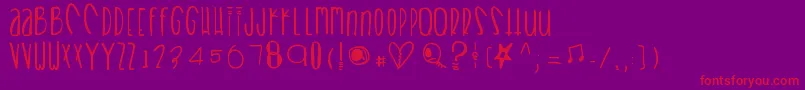 Heartbreaks Font – Red Fonts on Purple Background