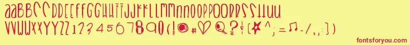 Heartbreaks Font – Red Fonts on Yellow Background