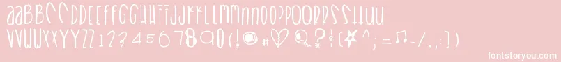 Heartbreaks Font – White Fonts on Pink Background