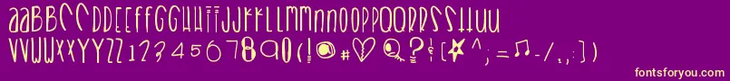 Heartbreaks Font – Yellow Fonts on Purple Background