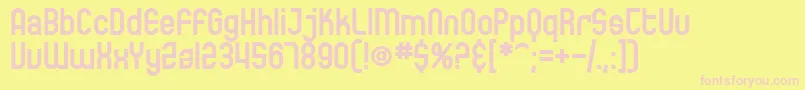 SfEccentricOpusBold-fontti – vaaleanpunaiset fontit keltaisella taustalla