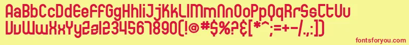 SfEccentricOpusBold Font – Red Fonts on Yellow Background