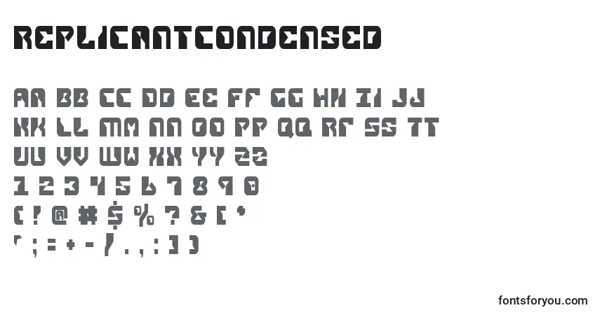 Czcionka ReplicantCondensed – alfabet, cyfry, specjalne znaki
