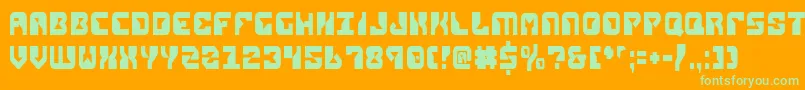 ReplicantCondensed Font – Green Fonts on Orange Background