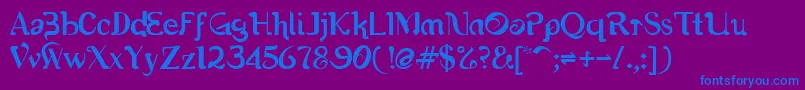 Шрифт Romerati – синие шрифты на фиолетовом фоне