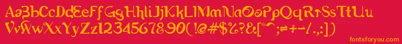 Romerati Font – Orange Fonts on Red Background