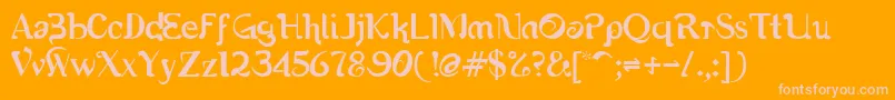 Romerati Font – Pink Fonts on Orange Background