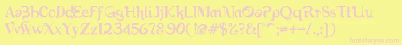 Romerati Font – Pink Fonts on Yellow Background