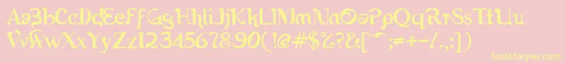 Romerati Font – Yellow Fonts on Pink Background