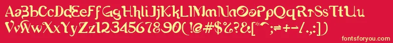Romerati-fontti – keltaiset fontit punaisella taustalla