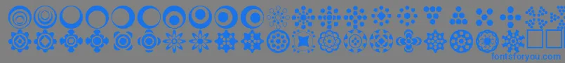 フォントCirclethings2 – 灰色の背景に青い文字