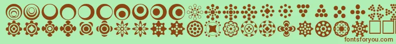 Circlethings2 Font – Brown Fonts on Green Background