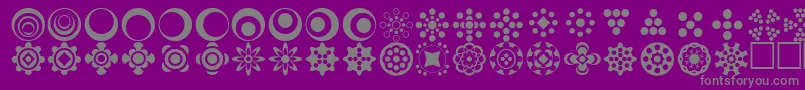 Fonte Circlethings2 – fontes cinzas em um fundo violeta