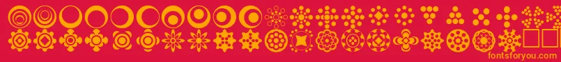 Fonte Circlethings2 – fontes laranjas em um fundo vermelho