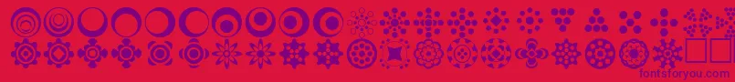 Fonte Circlethings2 – fontes roxas em um fundo vermelho