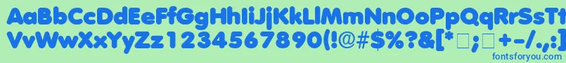 フォントAderaDisplaySsi – 青い文字は緑の背景です。