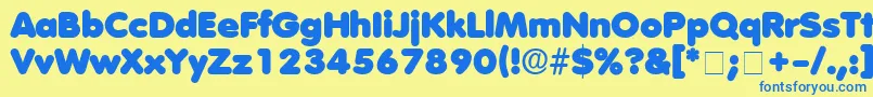 AderaDisplaySsi Font – Blue Fonts on Yellow Background