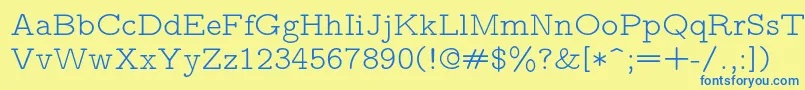 Lmmonoproplt10Regular Font – Blue Fonts on Yellow Background