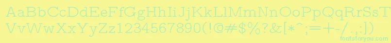 Lmmonoproplt10Regular Font – Green Fonts on Yellow Background